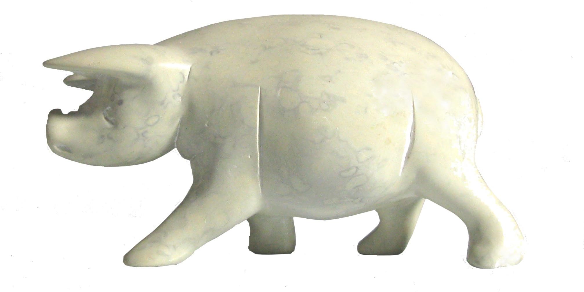 Stone Pig with Attitude 10cm / 4 inch in White Gift Box with Storycard