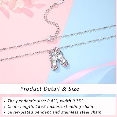 Miniatura 4 de ORISPRE Ballerina Necklace Gifts for Girls, Dance Recital Gifts for Girl Birthday Graduation Christmas Gifts, Jewelry for Girls