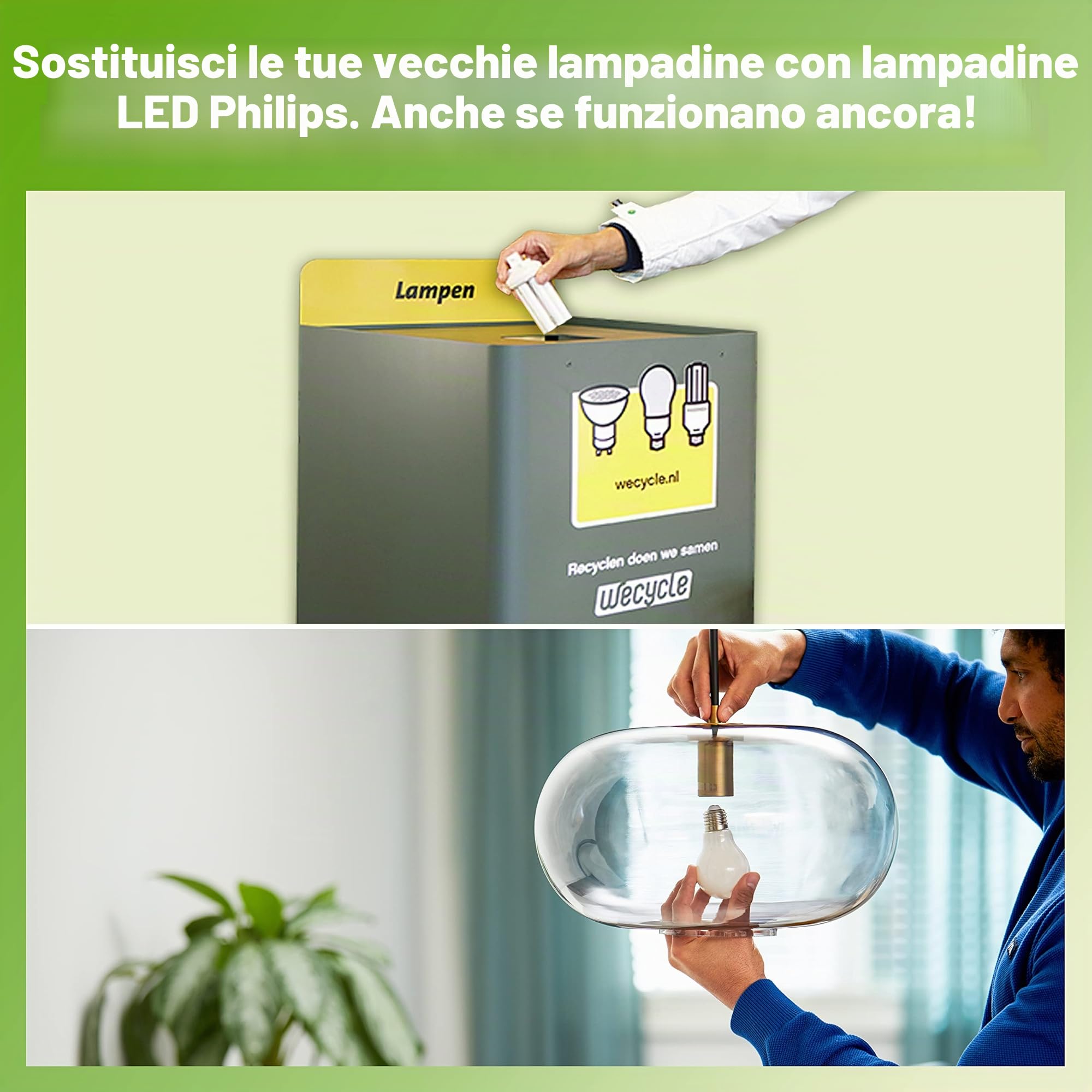 PHILIPS LED Lampadina, Globo, Flame, 6.5W-20WW, Dimmerabile, E27, 1 pezzo