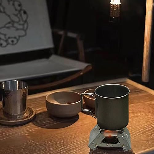 Miniatura 3 de Estufa de emergencia de 3.8 x 3 x 0.8 pulgadas, estufa de campamento plegable gruesa con remaches de cobre, estufa de campamento portátil con