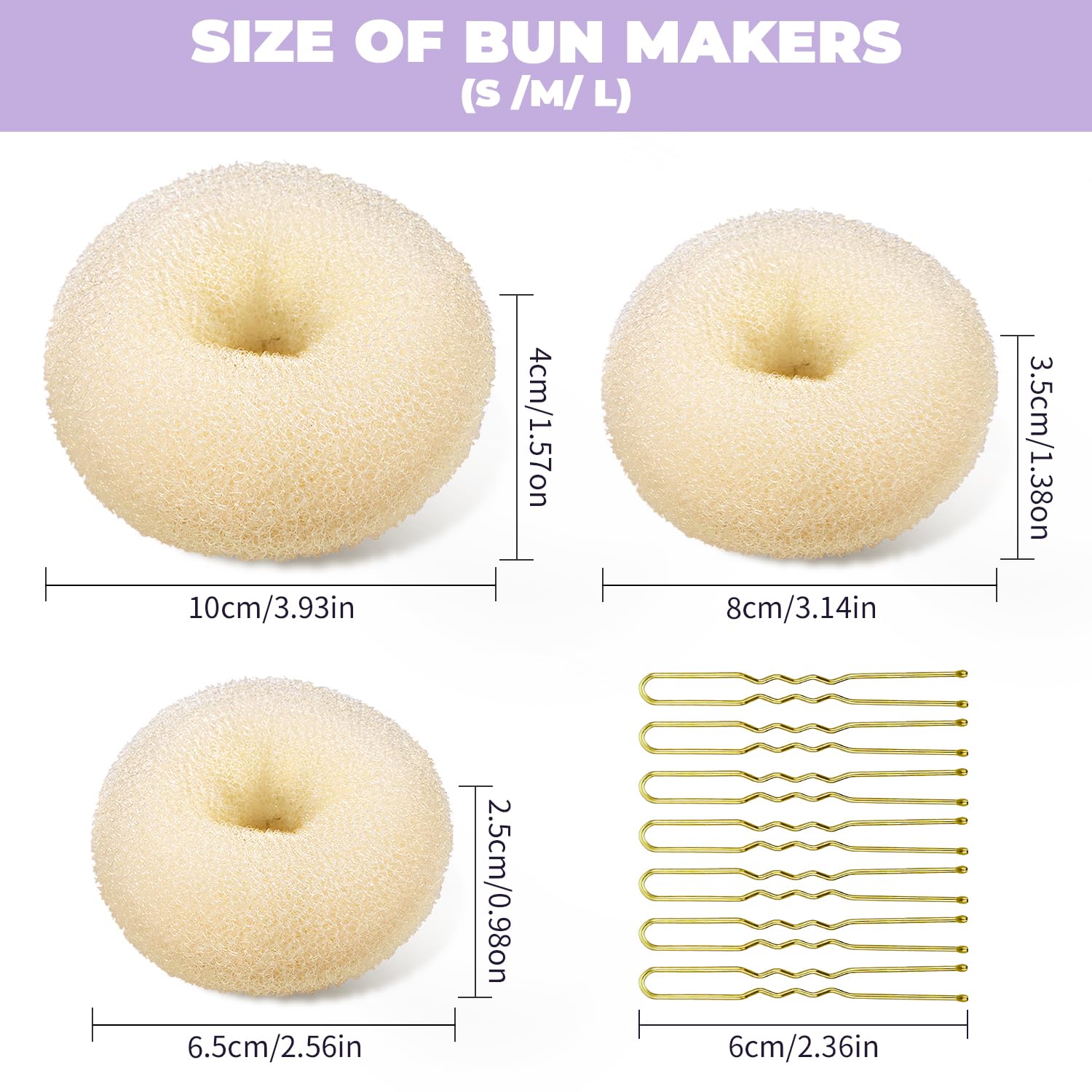 TsMADDTs Donut Bun Maker, Hair Bun Maker Set for Ballet Styling, Washable image 2