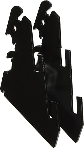 Miniatura 8 de Wall Control Juego de soportes de metal ranurado para tablero de clavijas y tablero de herramientas ranurado, color negro (paquete de 2)