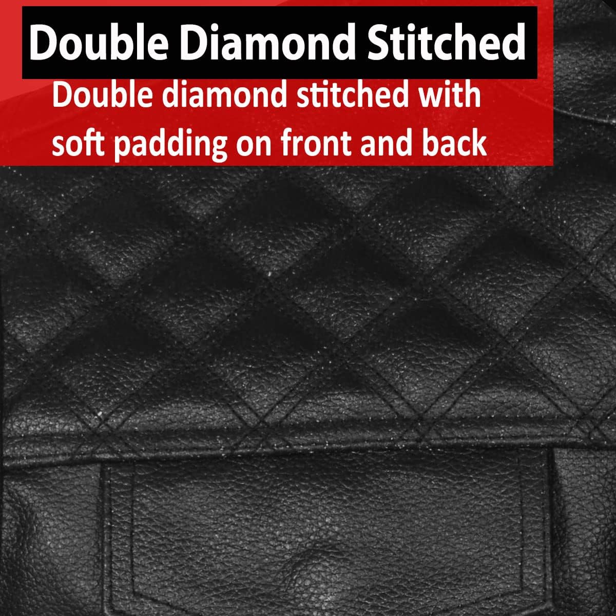 Jackets 4 Bikes SOA Men's Motorcycle Vest, Geniune Buffalo Leather, Back Armor, Inside Pockets, Motorbike Riding Club Vests Black L - Image 8