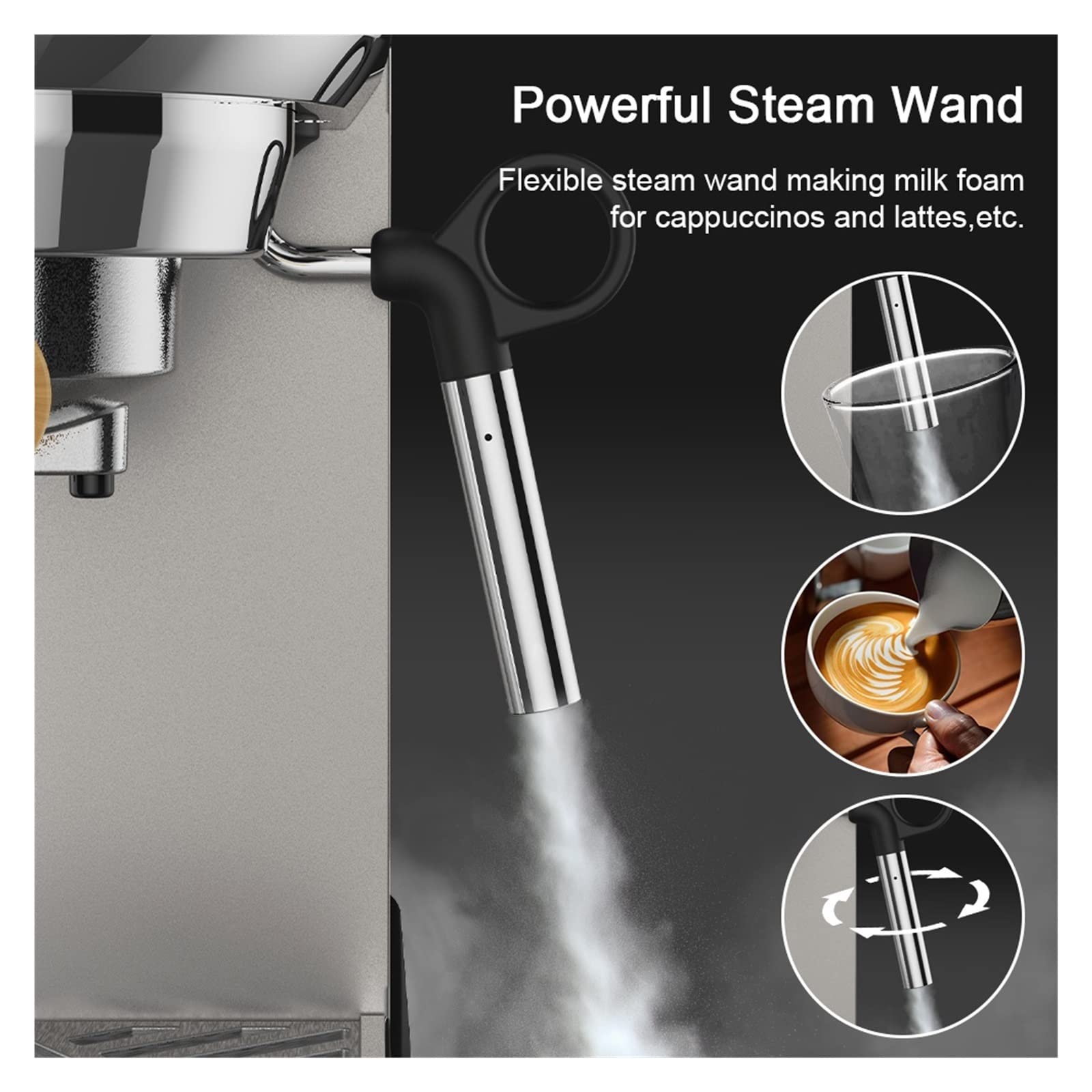 Cafetera automática para Espresso, con vaporizador de Leche, Capuchino y café Leche.