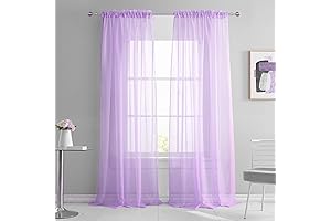 Lilac Sheer Curtains: KEQIAOSUOCAI Sheer Curtains, 2 Panels