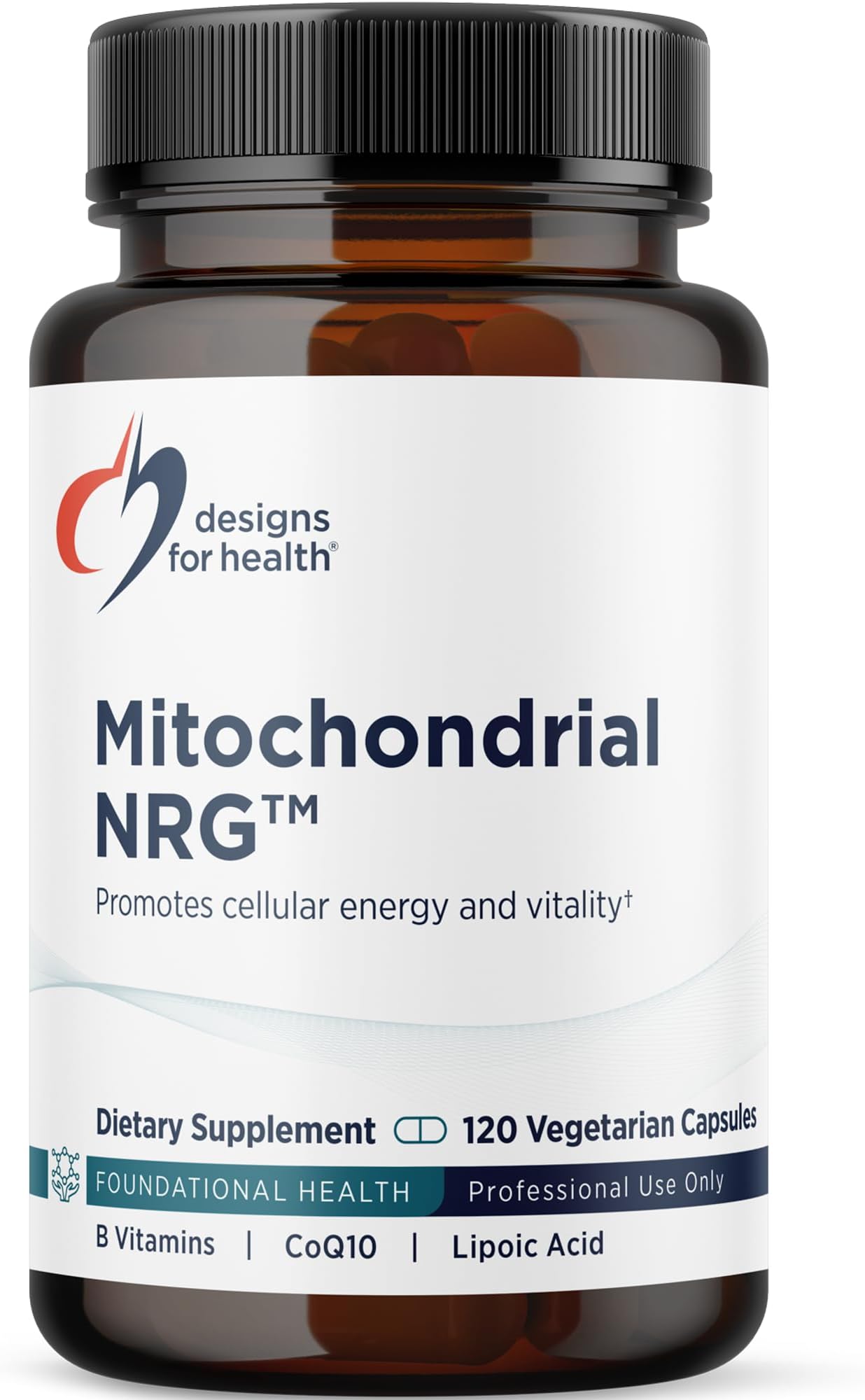 Mitochondrial NRG - Support Cellular Vitality + Metabolism - Mitochondria Energy Supplement with Alpha Lipoic Acid, Trans Resveratrol + Curcumin Powder (120 Vegan Capsules)