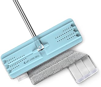 JOYMOOP Flat Mop, Microfiber Mops for Floor Cleaning and Wall Cleaner, 50" Mops with 13" Flat Head with a Microfiber Mop Pad - Pale Aqua