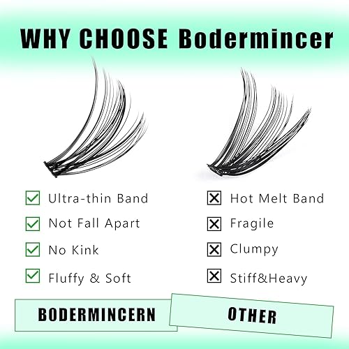 Miniatura 4 de Bodermincer 240 pestañas rizadas D 20D, maquillaje profesional, pestañas individuales en racimo (rizo 20D-D, 0.551 in)