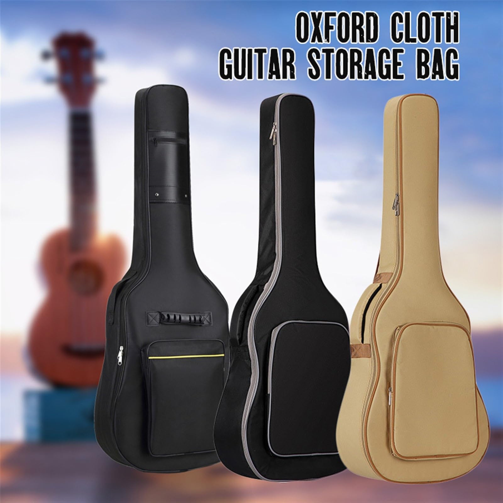 wasserdichte 41-Zoll-Gitarrentasche aus Baumwolle, schützender Aufbewahrungsrucksack, Tragetasche mit Oxford-Gurten, gepolsterte Gitarrentaschen Zum Transportieren von Gitarren(Color5)