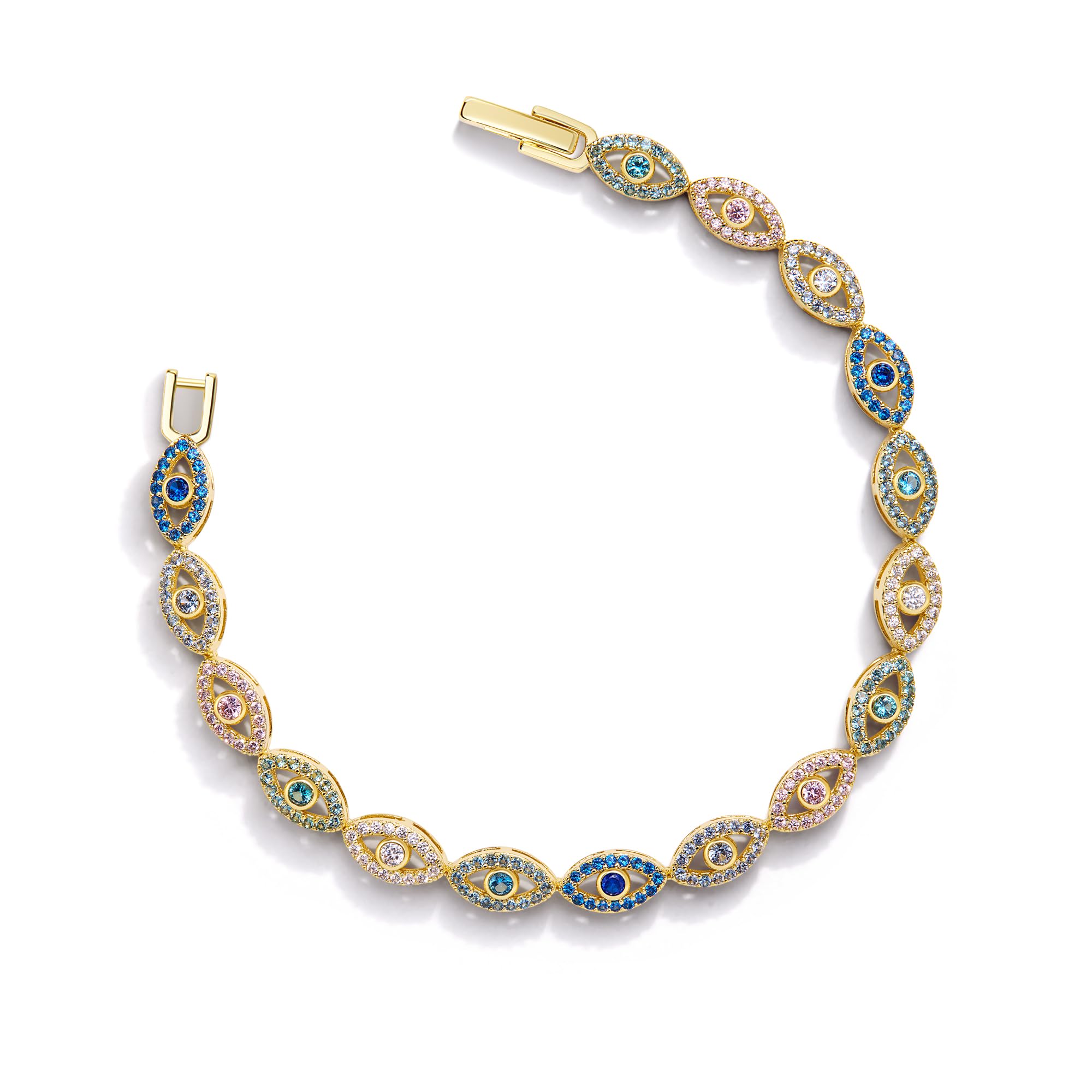 14K Gold Filled 3MM Cubic Zirconia Classic Tennis Bracelet | Gold Link Bracelets for Women Girls