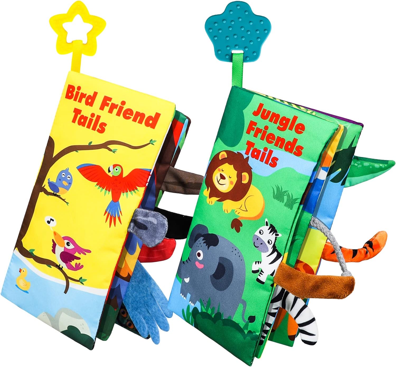 TOY Life 2 Soft Baby Books 0-3-6-12 Months Baby Montessori Toys for 1 Year Old Touch and Feel Crinkle Cloth Books for Babies Newborn Infant Sensory Book Baby Crinkle Chew Toys Newborn Gift Set for Boy