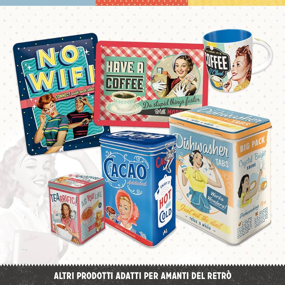 Taccuino Retrò Nostalgic-Art - Bullet Journal Puntinato, Design Vintage A5