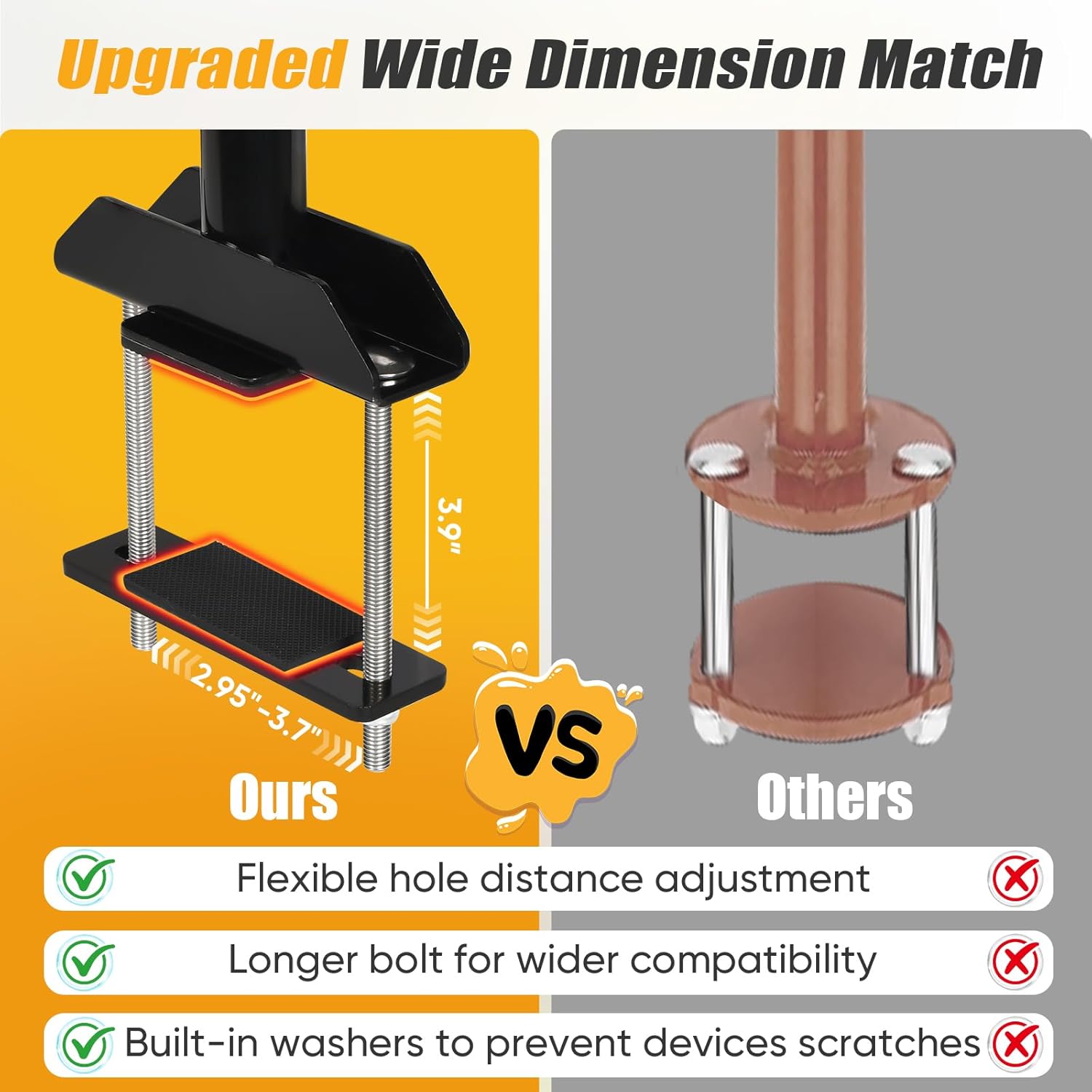 Mower Mount Assist Handle, Adjustable Grab Bar Zero Turn Mower Accessories, Get On/Off Aid Tool with Support Grip and Longer Bolt Kit, Lawn Mower Parts Mounting Handle Fits Most Zero Turn Models