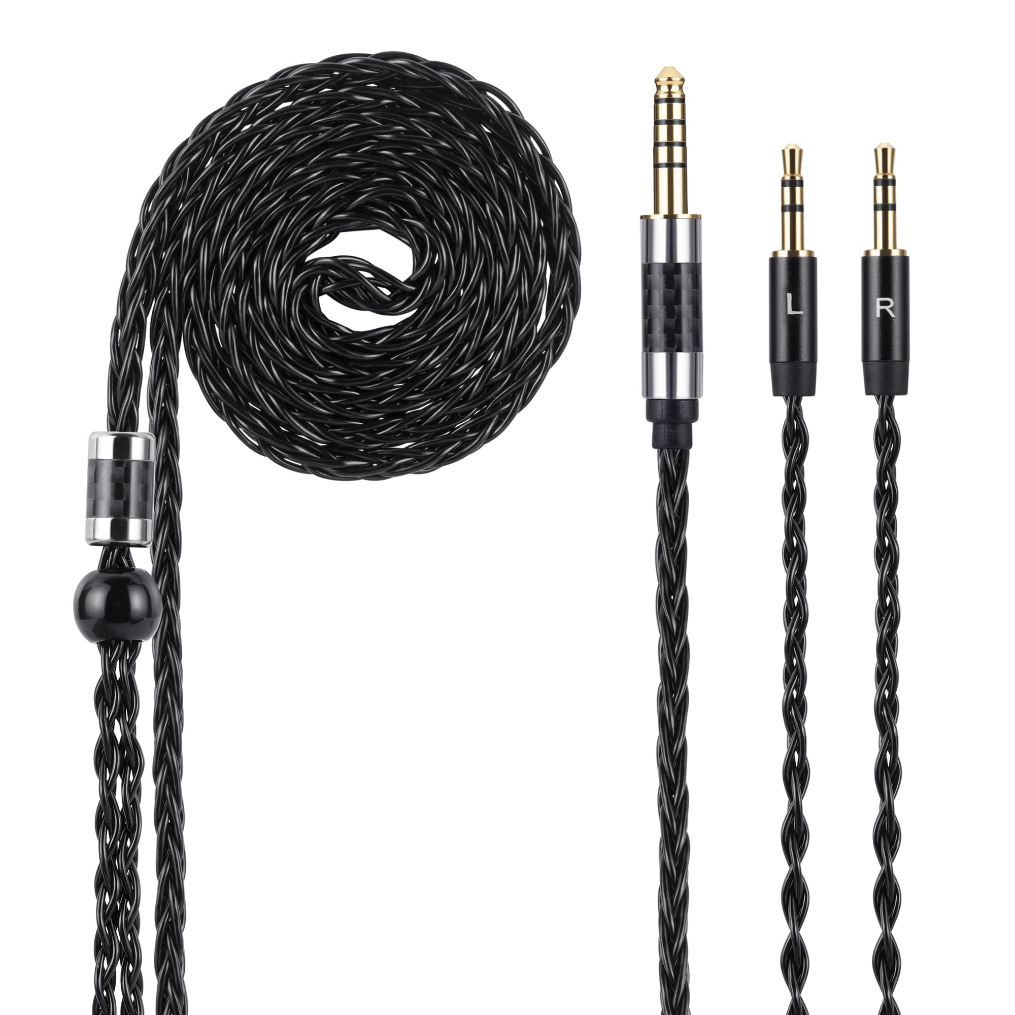 Câble de rechange symétrique à 8 fils OCC de 4,4 mm vers double 3,5 mm - Avec OCC plaqué argent - Compatible avec les casques Sundara, Arya, Ananda et WM1A, NW-WM1Z, PHA-2A, HiFi Upgrade (1,3 m)