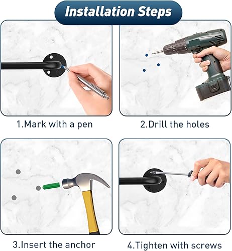 Miniatura 6 de QYINXIU Estante de pared para tazas de café soporte para tazas de café montaje en pared estante para tazas de pared soporte para tazas juego de 2