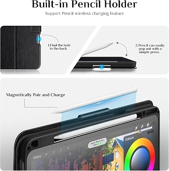 Antbox Vegan Leather Case for iPad Air 13 Inch M4/ M3/ M2, Black