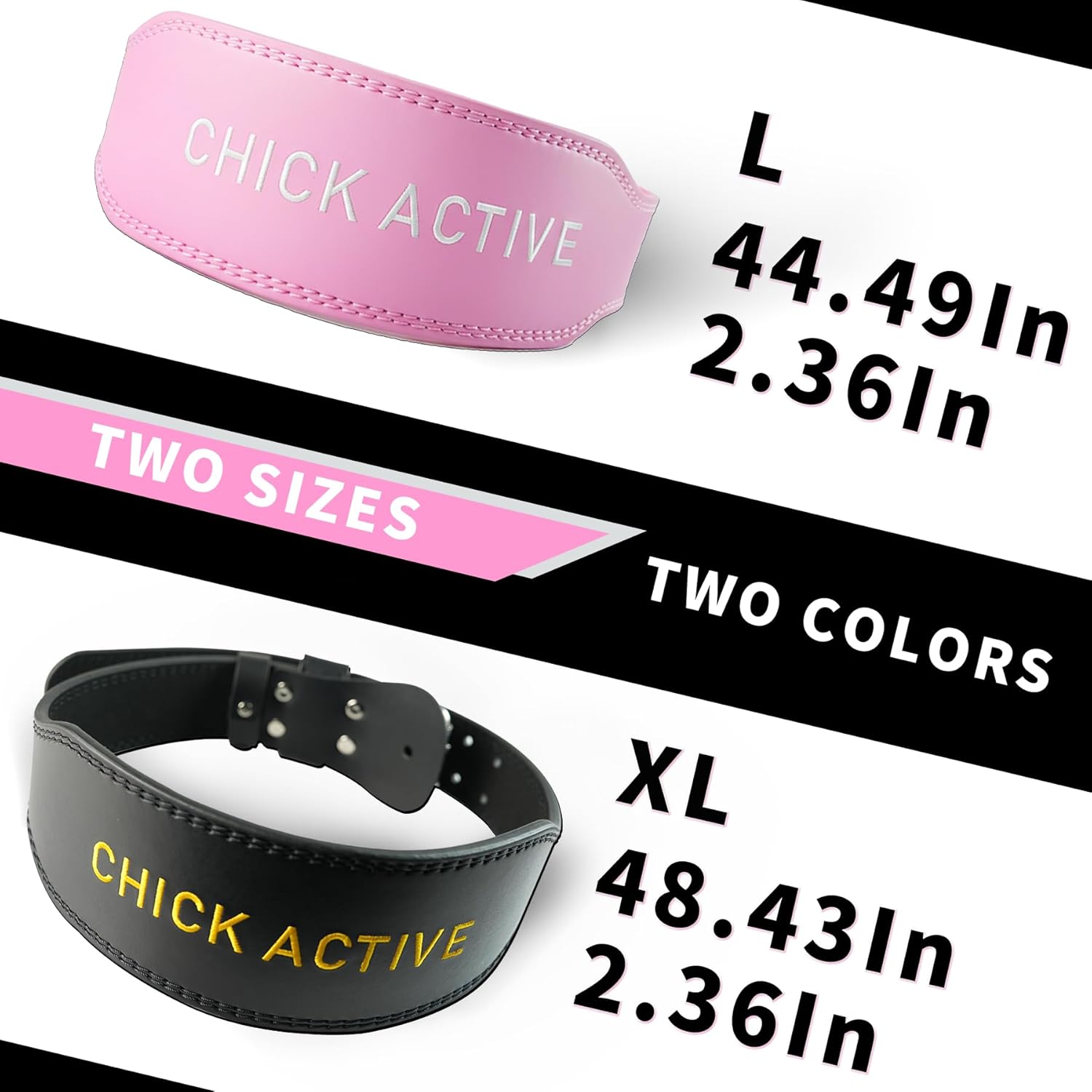 Weightlifting Belt - Pro Leather Belt for Powerlifting, Squats & Deadlifts, Lower Back Support with Adjustable Buckle for Men & Women