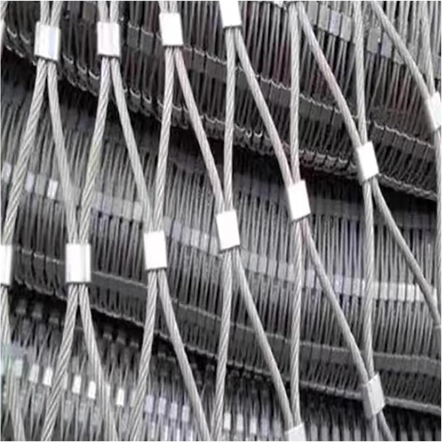 JvFbjLF Stainless Steel Wire Rope Mesh, Flexible Cable Mesh Animal Separation Mesh Poultry Mesh Fall Prevention Mesh(6cm)