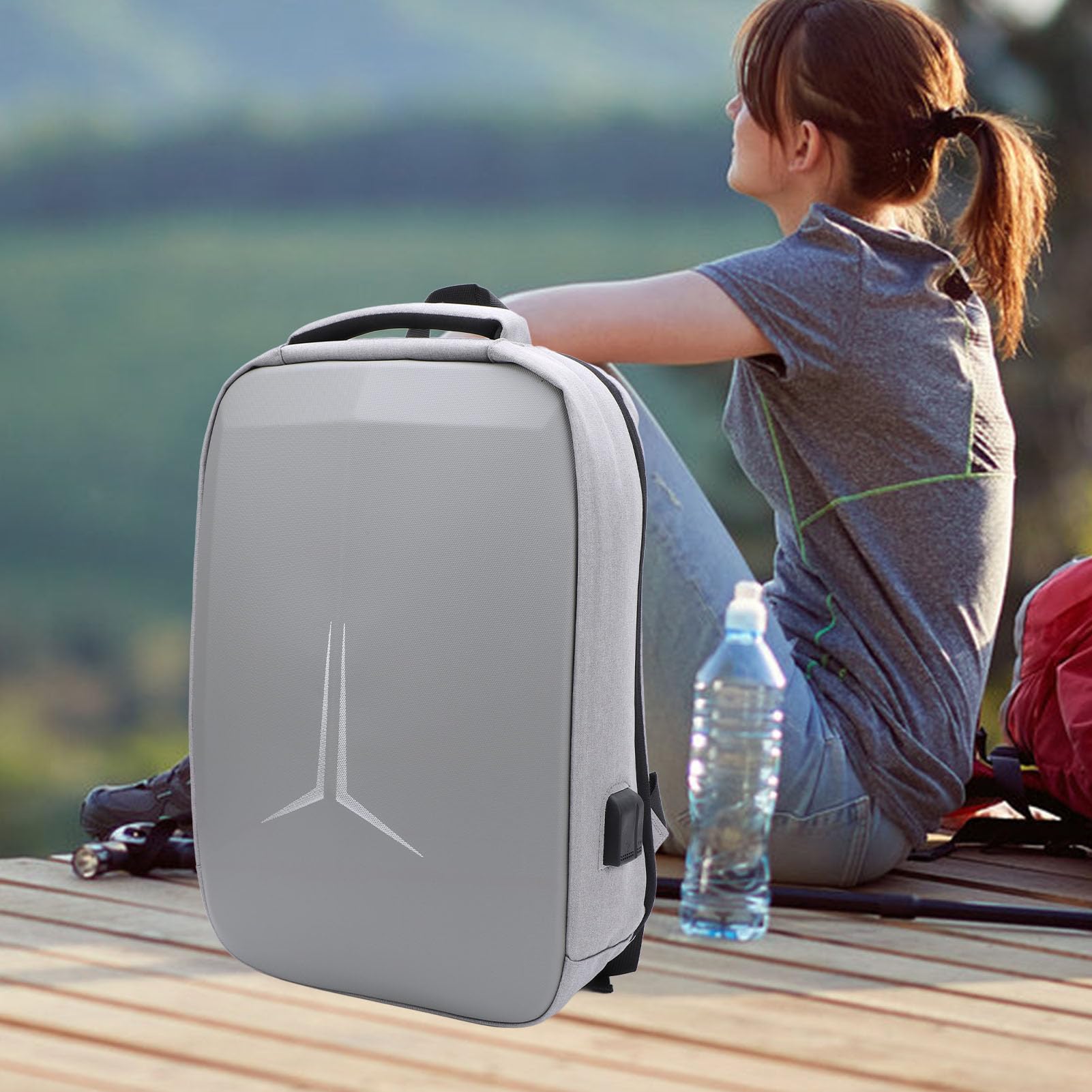 Borsa da Viaggio per Esterni Zaino per Dish e Tutti gli Accessori, Zaino Antifurto per Laptop Dish Router, Mini Custodia con Ricarica USB