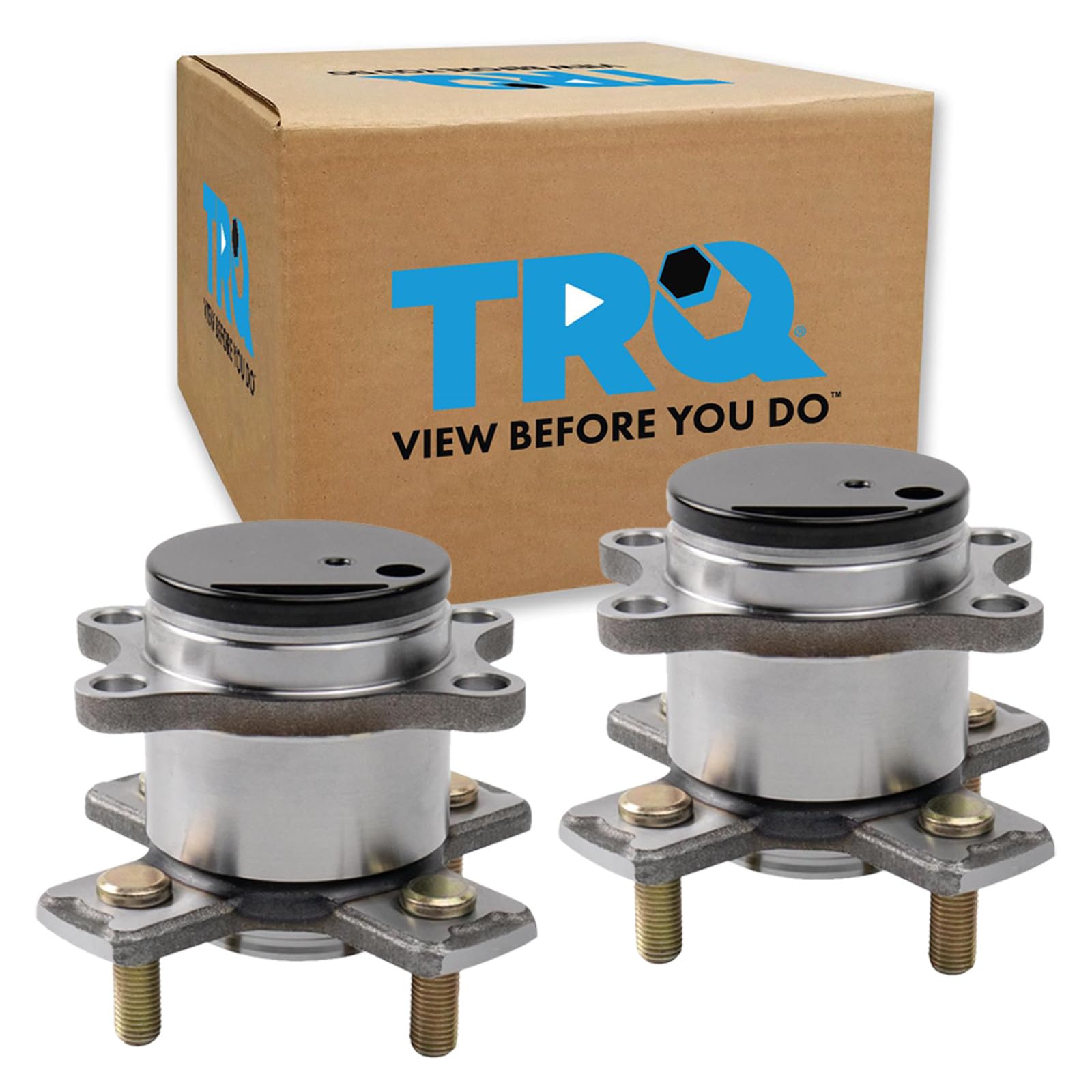 TRQ 2 Piece Rear Wheel Bearing &amp; Hub Assembly Set