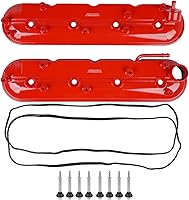 NEWZQ Red Aluminum Engine Valve Covers Set for Chevy Silverado, GMC Sierra, Tahoe, Avalanche & More - OE Direct Fit