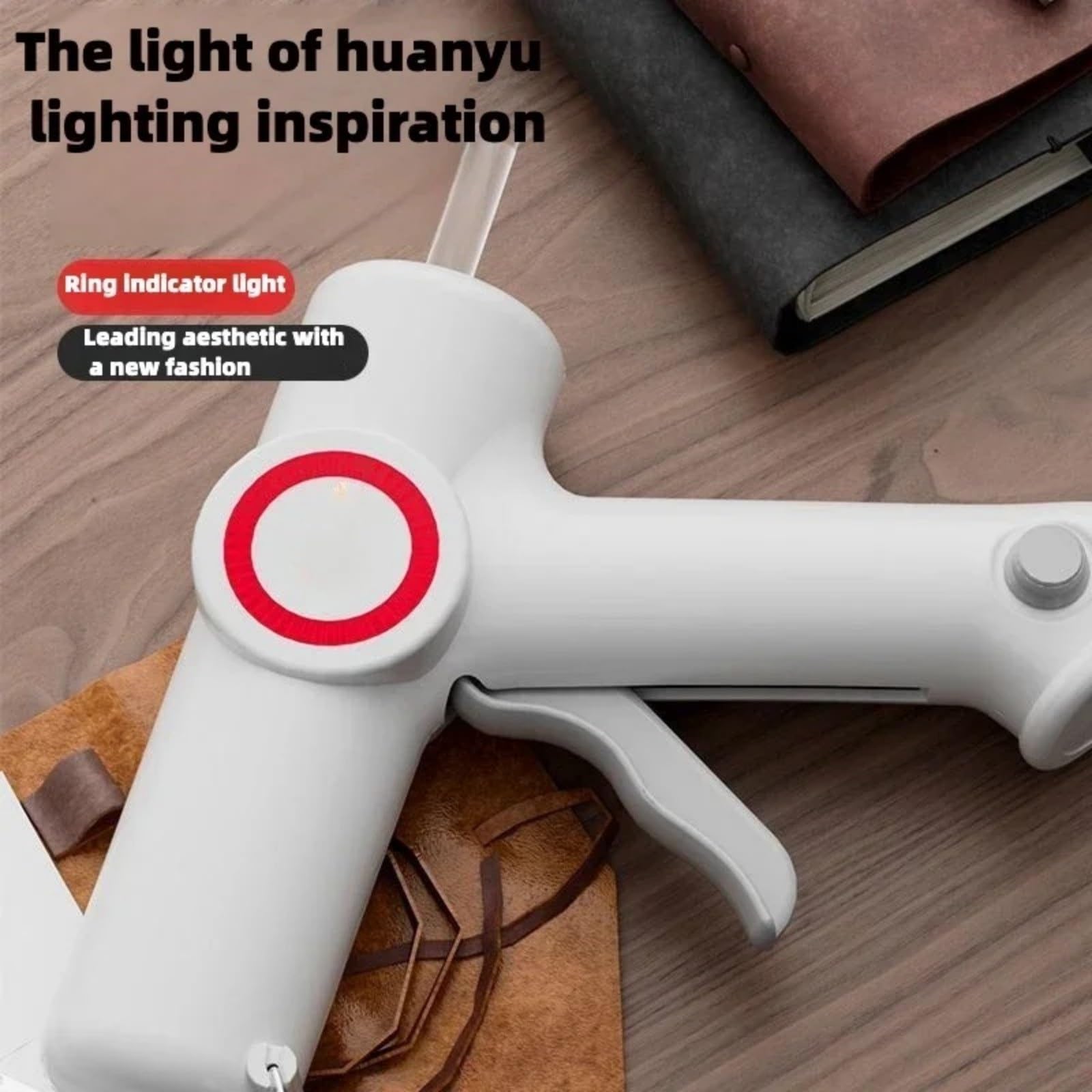 Mini pistola de pegamento caliente de 40 W, rosa/blanca, pequeña pistola de silicona for manualidades, herramientas de bricolaje hechas a mano. Pistola Silicona Caliente(White)