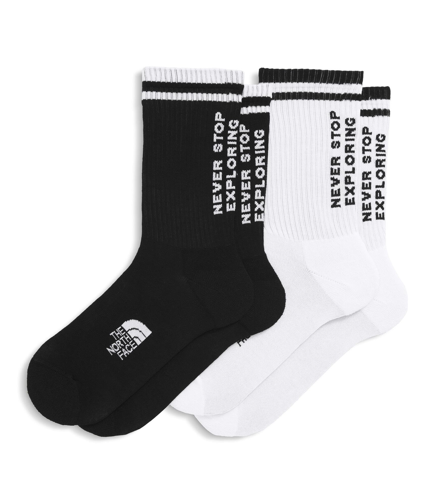 The North Face Unisex Everyday Crew Nse - 2P Socks, Tnf Black/Tnf White, M