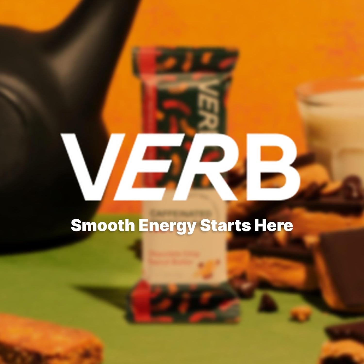 Verb Energy - Caffeinated Protein Bars Chocolate Chip Peanut Butter 10g Plant Based Protein Bars High Protein - Vegan Snack - Gluten Free Breakfast Snack with Organic Green Tea, 51g (Pack of 12)