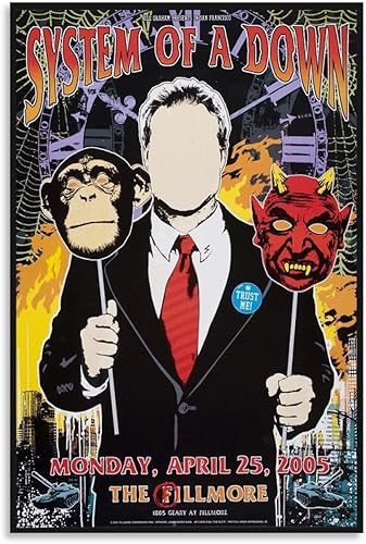 Huici System of A Down - Póster de concierto para habitación, póster estético, pintura decorativa, lienzo, arte de pared, póster de sala de estar,