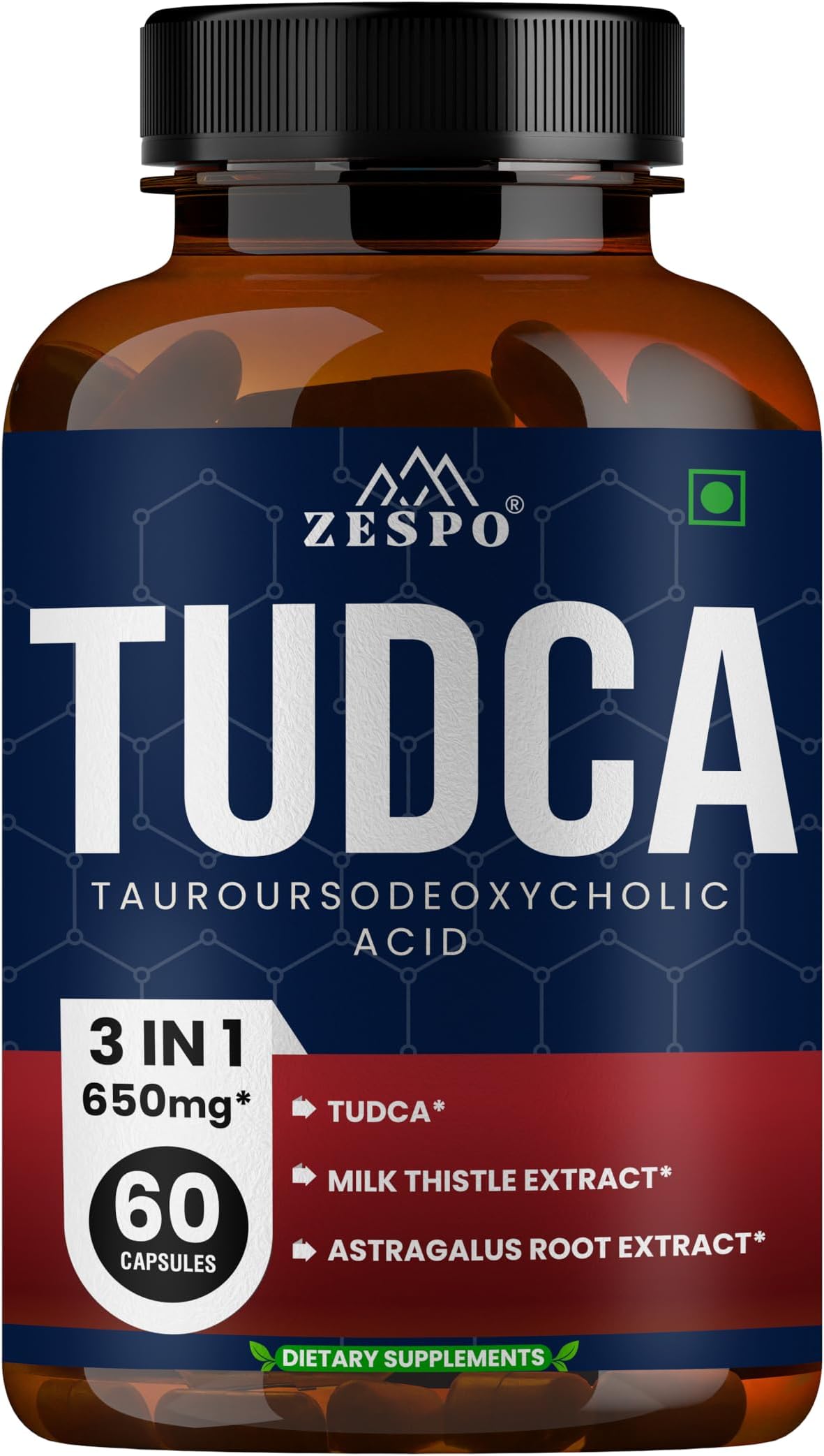Zespo Premium Liver Support Blend - Tudca With Milk Thistle & Astragalus Capsule For Detoxification, Digestive Health & Immune Boost