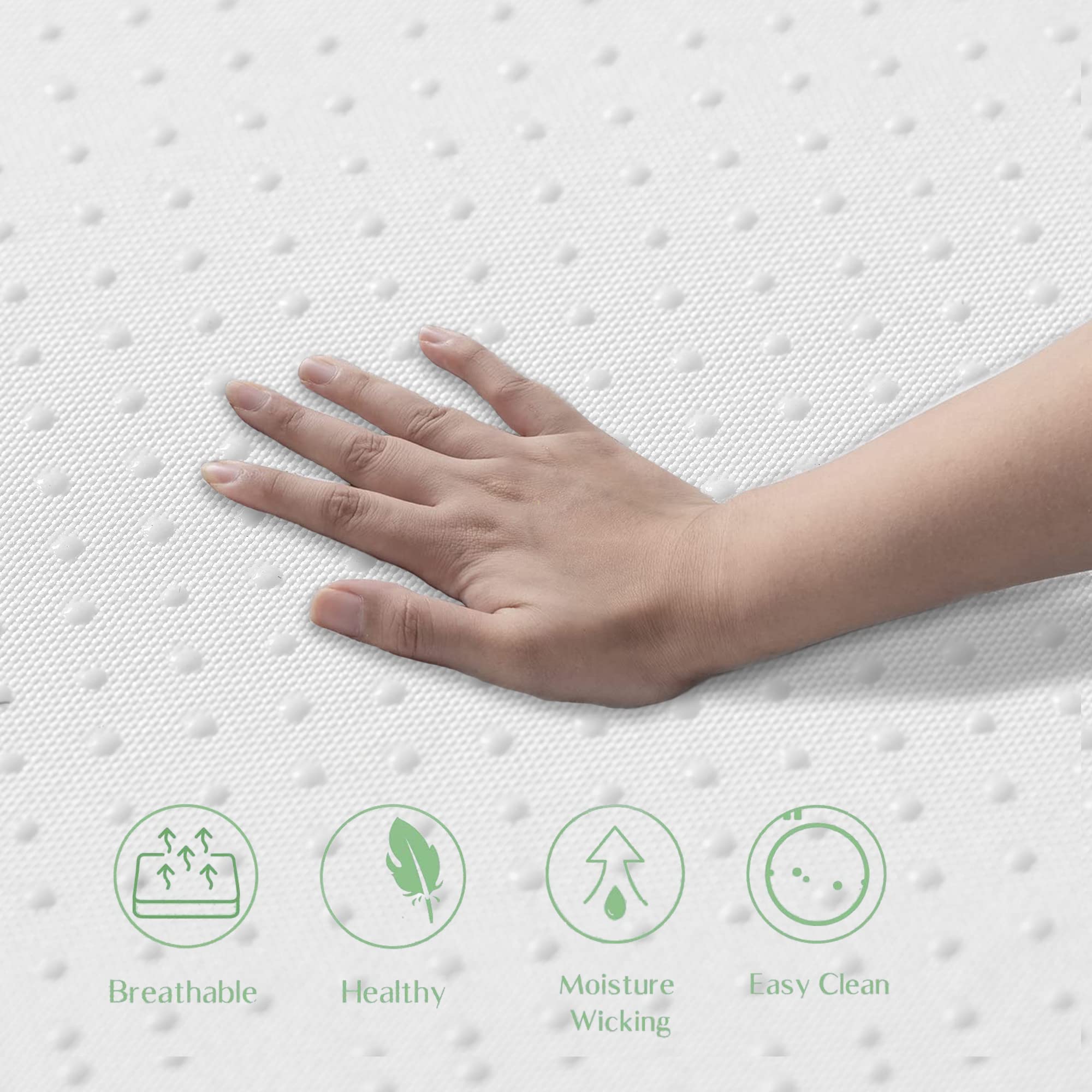 I0I&I0I Juego de dormitorio, diseño moderno, cama doble + 2 mesitas de noche + taburete, conjunto de muebles de dormitorio, terciopelo (verde 2 + con colchón)