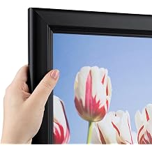 ArtToFrames 40x60 CM / 15.75x23.62 INCH Black Picture Frame, This 1.38 Inch Custom Wood Poster Frame is Satin Black Double Step Lip - with Economy Acrylic and Corrugated Backing