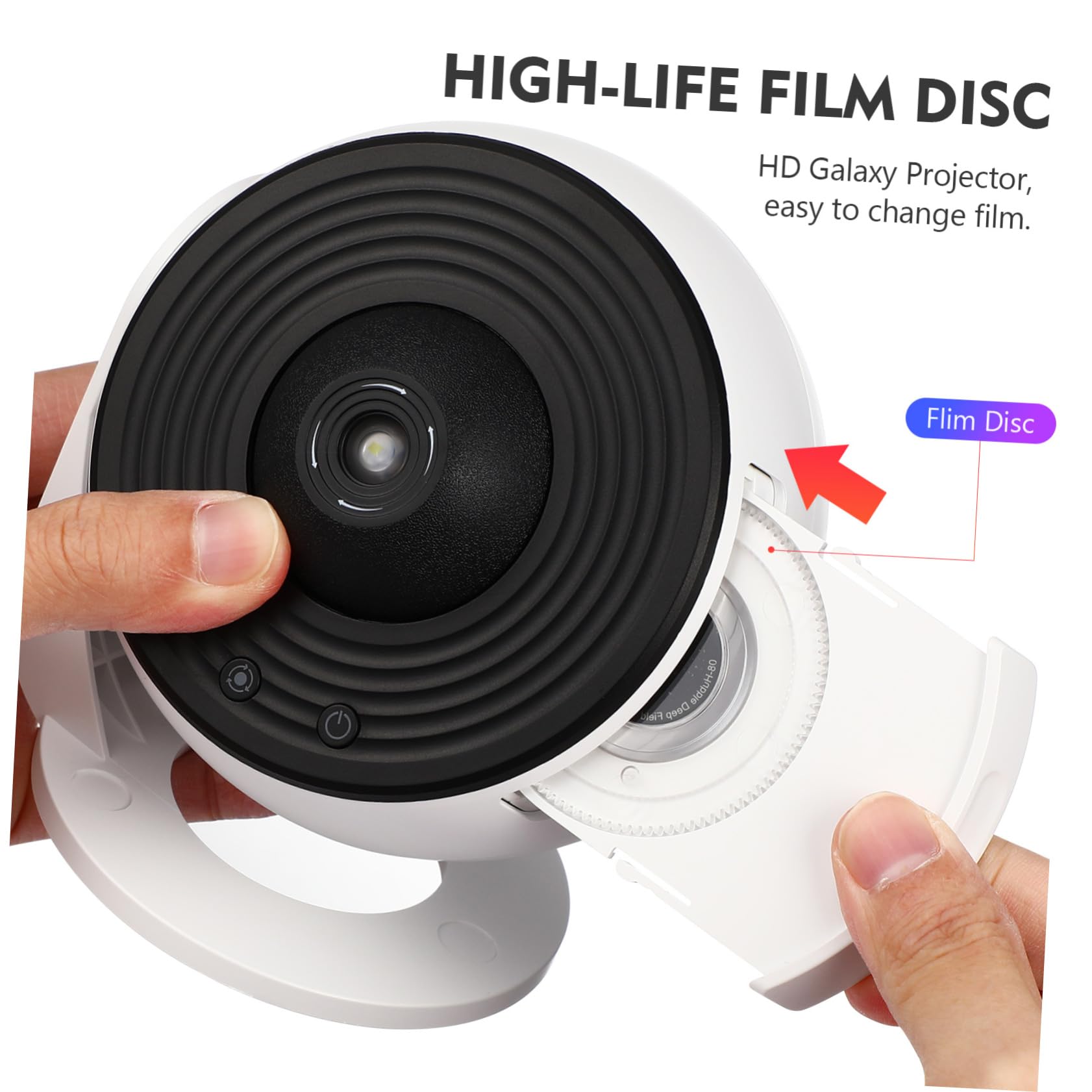 Uonlytech Proyector de Estrellas Espacial para Dormitorio, 12 Discos | Abs y PC Blanco, Giro 12 por Vuelta, Cable USB Incluido, Ruido Inferior a 30 Db