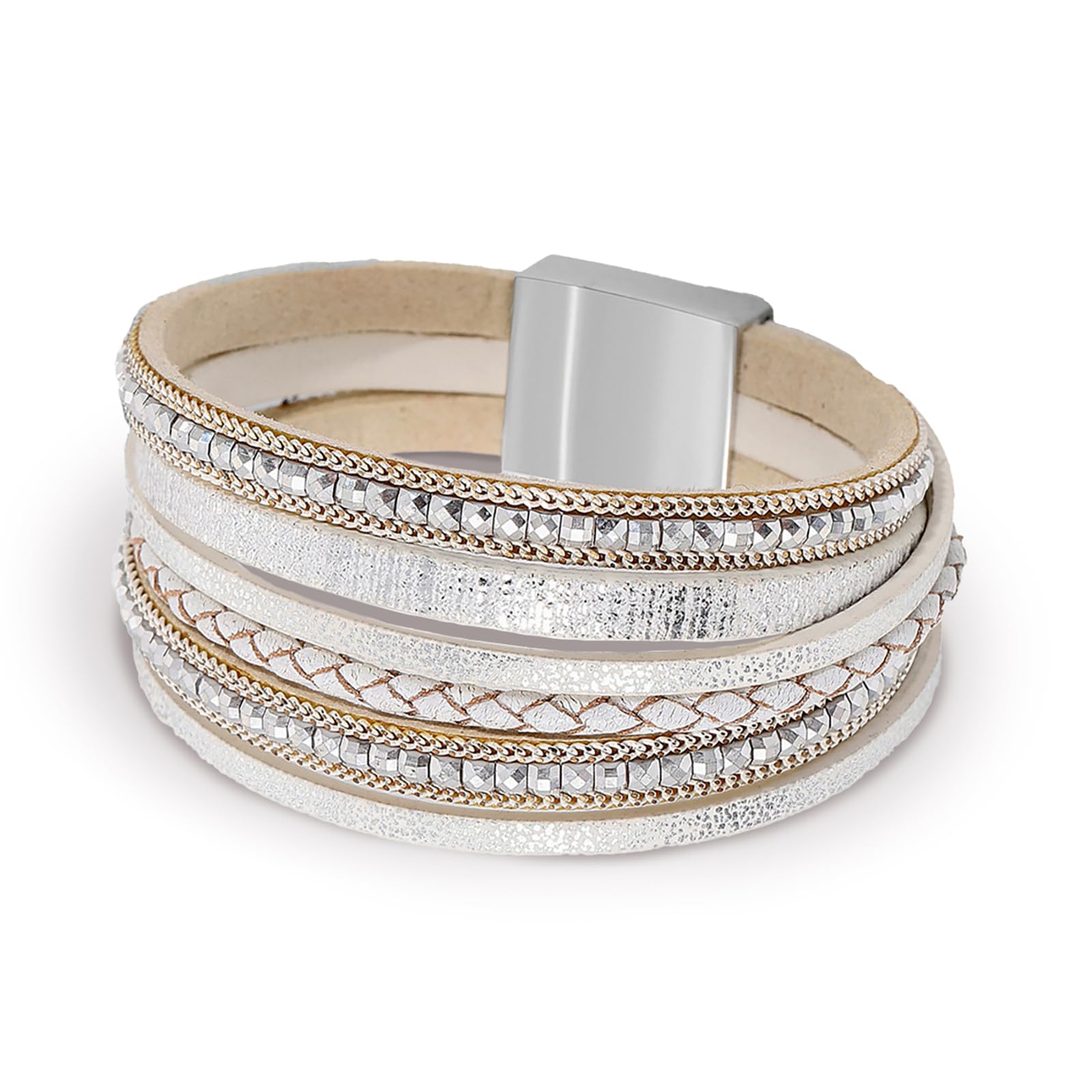 Fesciory Leather Wrap Bracelets for Women, Boho Western Layered Jewelry