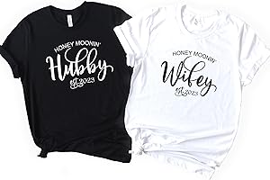 Honeymoon Shirts, Wifey Hubby, Mr Mrs Shirts, Newlywed cute Shirts, Just Married...