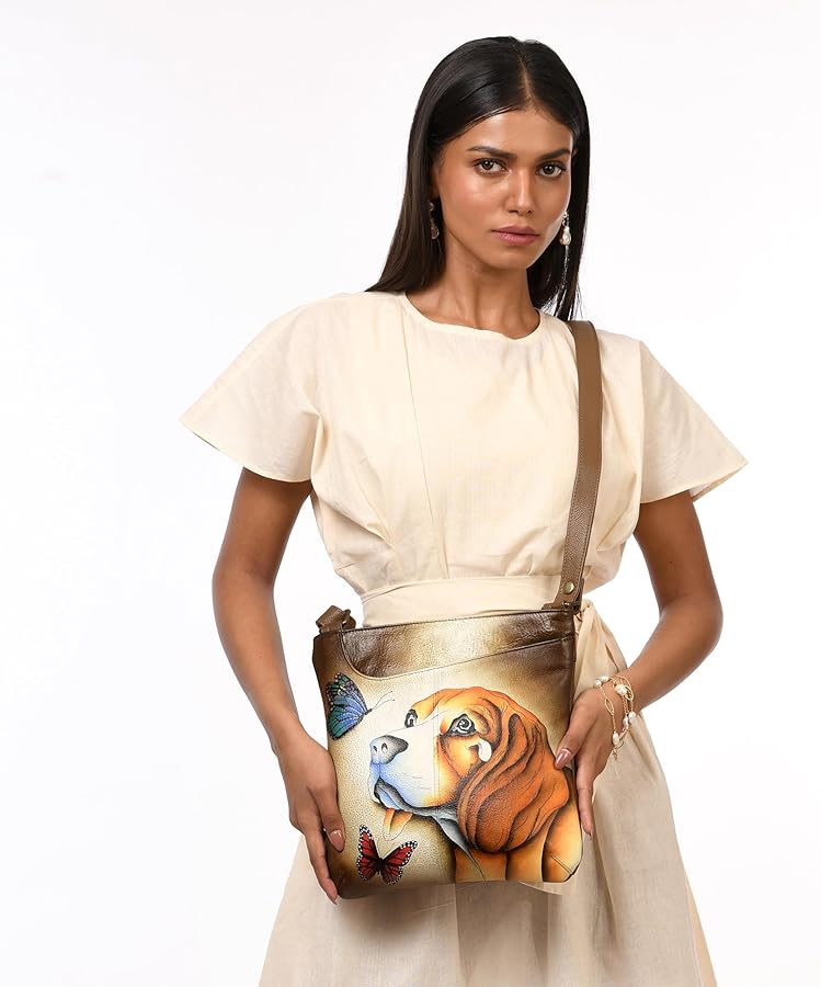 Anna by Anuschka Women's Hand Painted Genuine Leather Medium