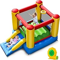 Vista 1 de BOUNTECH Casa inflable para rebotar, casa inflable para niños, diversión de fiesta en interiores y exteriores, con área de salto resistente