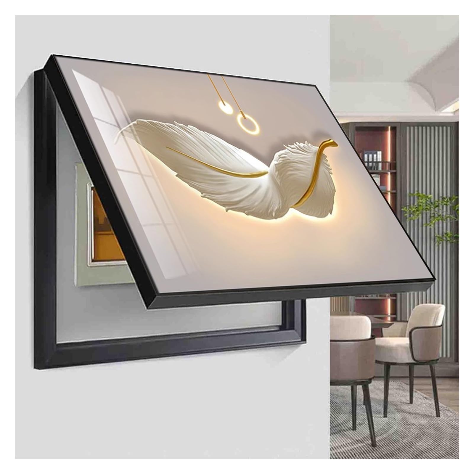 SCITOY Electrical Panel Cover Decorative Wall Hanging Painting Hidden Circuit Breaker Panel, Electric Meter Box Decorative Painting Fuse Box Cover Cabinet(D,40 x 50 cm/15.7inx19.6in)