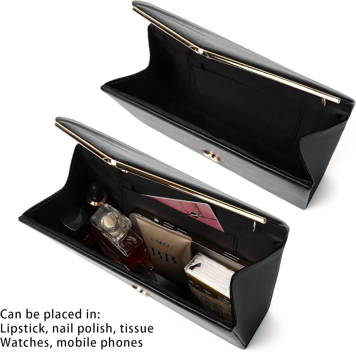 Labair Chic Vegan Leather Clutch Bag Envelope Clutch Purses for Women Evening Wedding Formal Party Handbag. - Image 6