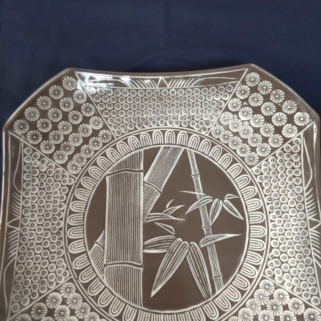 十四代 中里太郎右衛門窯 唐津皿 宗像大社 長皿 ※海外発送の場合、木箱 十四代 中里太郎右衛門窯 唐津皿 宗像大社 長皿 ※海外発送の場合、木箱