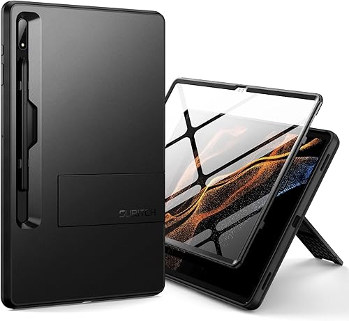 SURITCH Funda resistente para Samsung Galaxy Tab S8 Ultra de 14.6 pulgadas 2022, protector de pantalla integrado de cuerpo completo, resistente, a