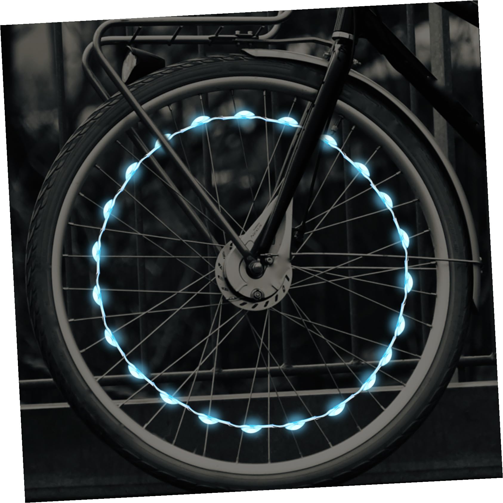 Toyvian Luz de Bicicleta Trasero Ciclismo reflexivo habló Bike luz de Noche de Bicicleta luz de Alambre de Rueda lámpara de Rueda de Bicicleta Multicolor luz de la Rueda AbS Negro