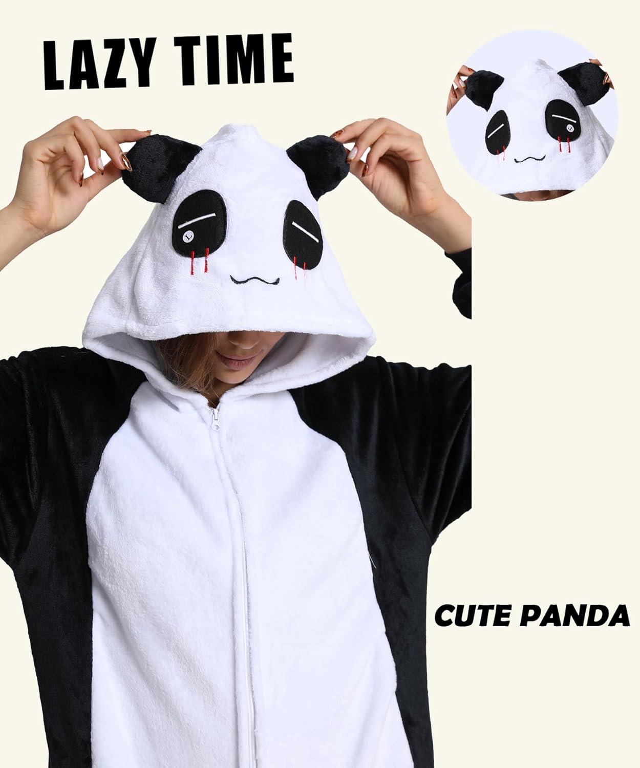 Unisex Adult Animal Onesie Pajamas, Men Women Flannel Halloween Cosplay Costume - Image 4