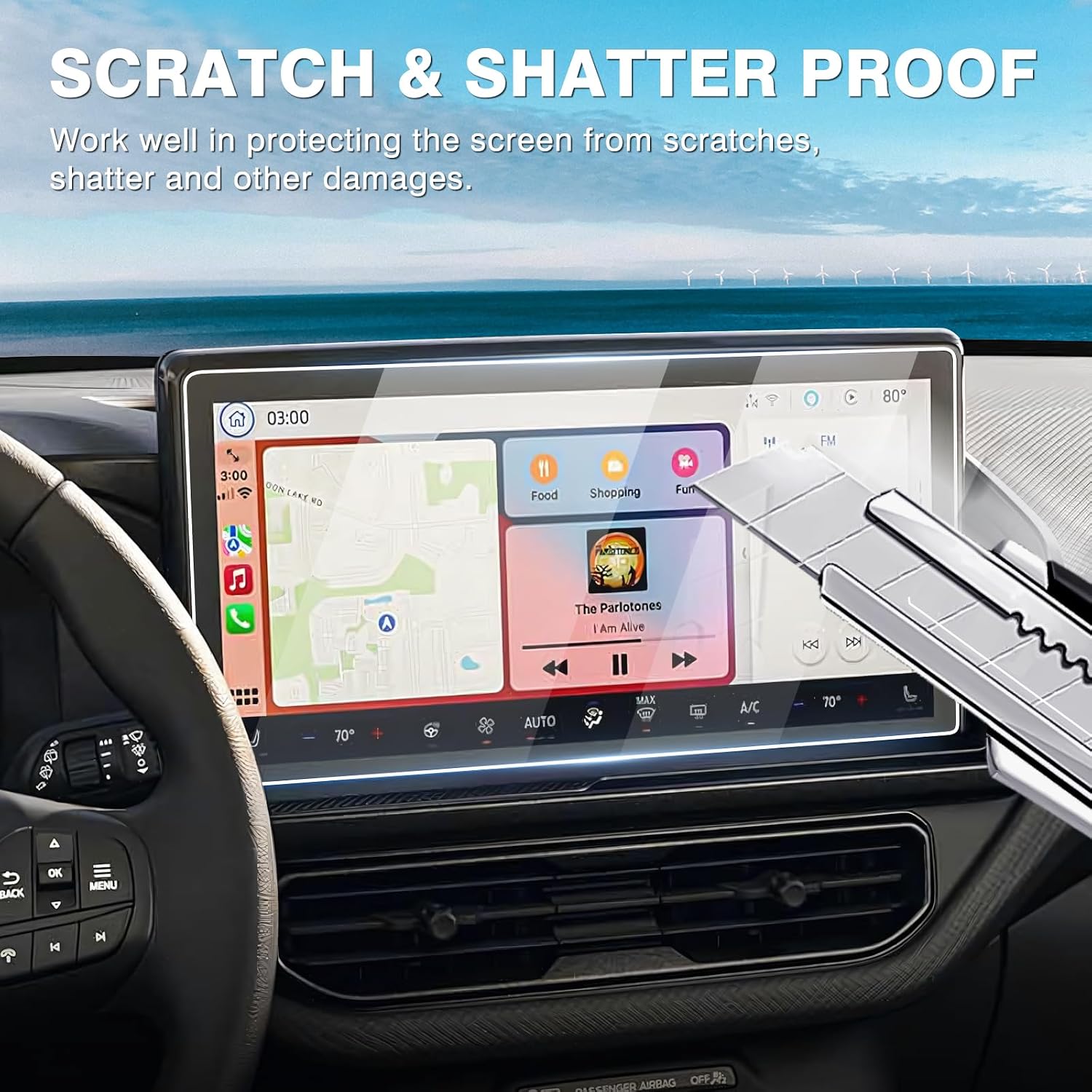 Karltys Upgrade Screen Protector 2025 2026 Ford Bronco Sport (Big Bend/Heritage Edition/Free Wheeling/Outer Banks/Badlands) 13.2-Inch [No Glare & Fingerprint] for Touchscreen Cover