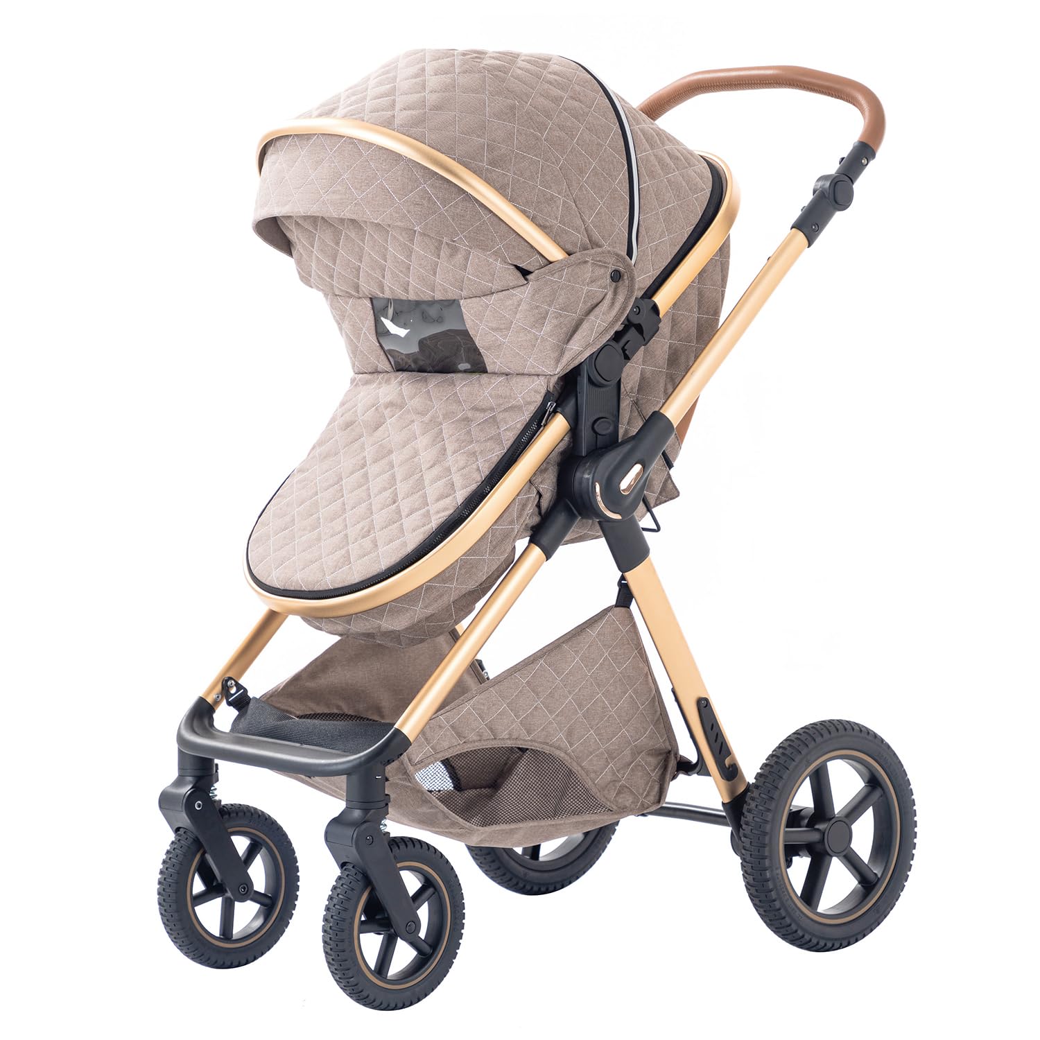 Poussettes 3 en 1 Citadines Poussettes Combinées Poussette Tricycle Baby Walker Poussette Haute Paysage Poussettes Landau pour 0-36 Pliantes Trolley Bébé