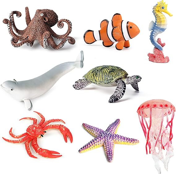 8pcs Sea Animal Figures, Realistic Ocean Animal