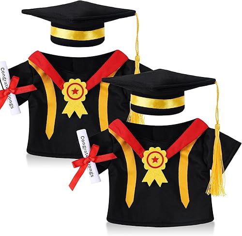 Miniatura 45 de Juego de 2 lindas camisa o falda de oso de peluche que se adapta a la mayoría de los animales de peluche de 14 a 18 pulgadas, construye una ropa