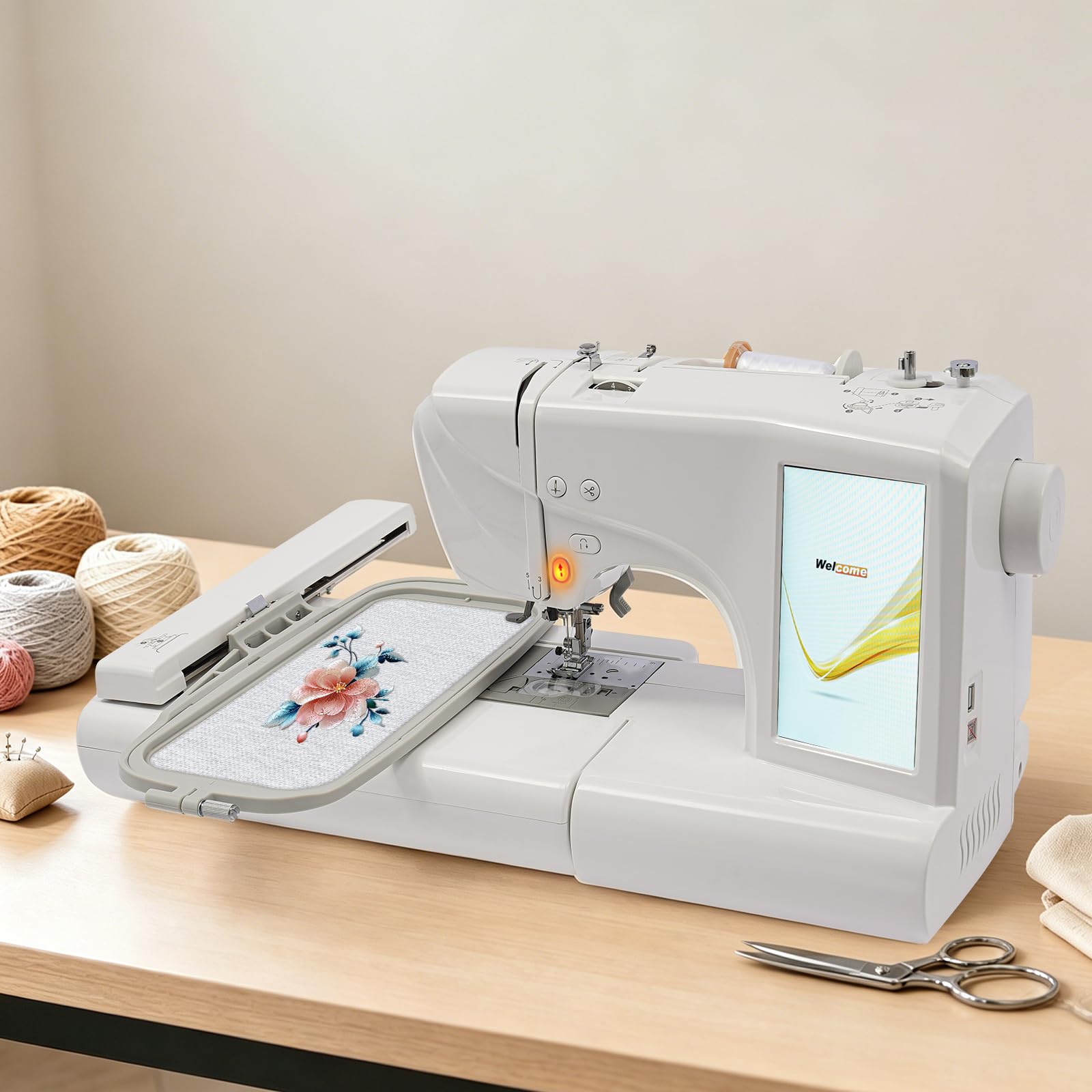 Macchina da ricamo con touch screen LCD