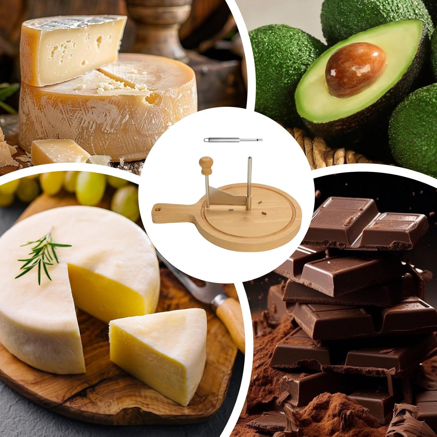 Cheese Curler Wheel, Slicer with Core Remover, Curlers with Flower Maker Design, Cheeses Wheels Slicer with Easy Use, Cheese Curler Wheel, Kitchen Accessory for Chocolate Dessert Pastry Baking