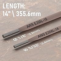 Vista 2 de YESWELDER E308L-16 Electrodos de varilla de barra de acero inoxidable, varillas de soldadura de 14" x 1/8" 5LB